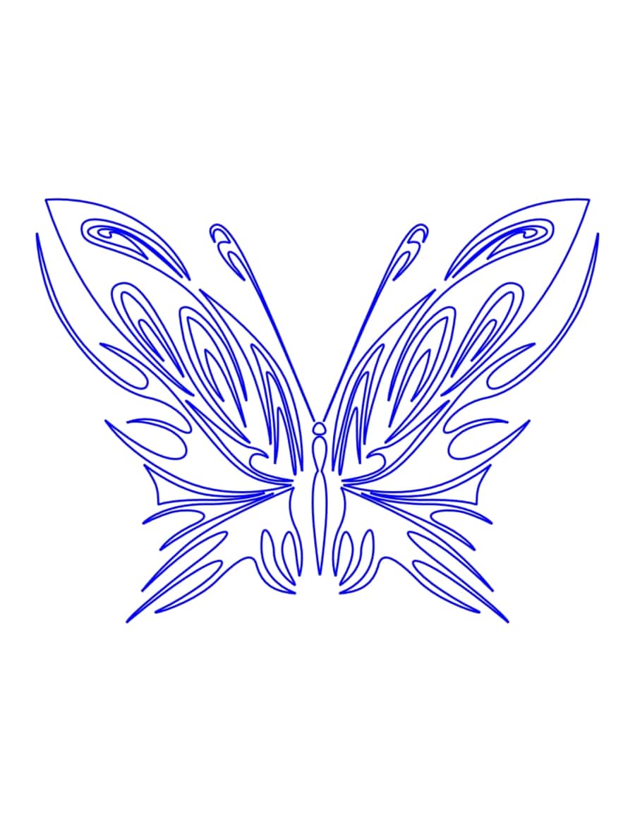 Butterfly For Adults Coloring Pdf Free Vectors